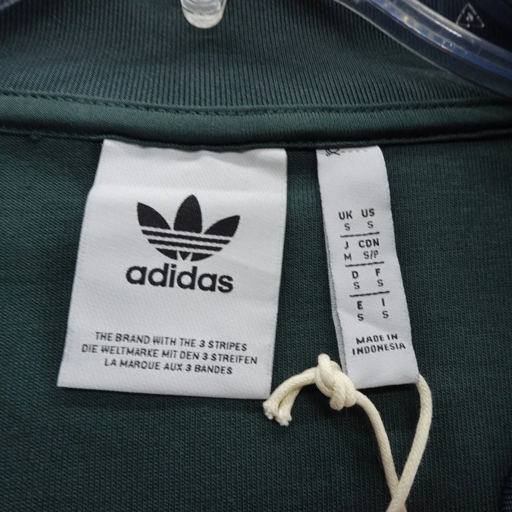 Adidas Originals Funnel Neck Track Top Mens Small Green White 1/4 Zip Pullover